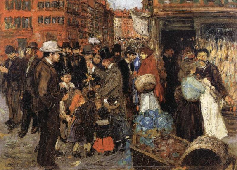 George Luks Street Scene